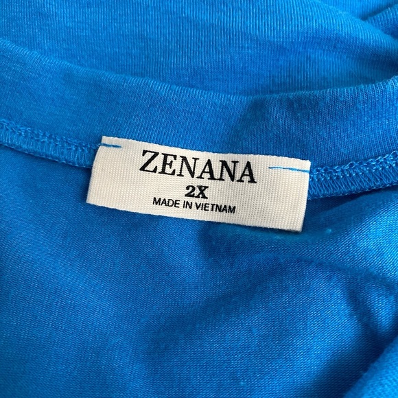Zenana Outfitters Oversized Blue T-Shirt Relaxed Fit - Picture 9 of 12